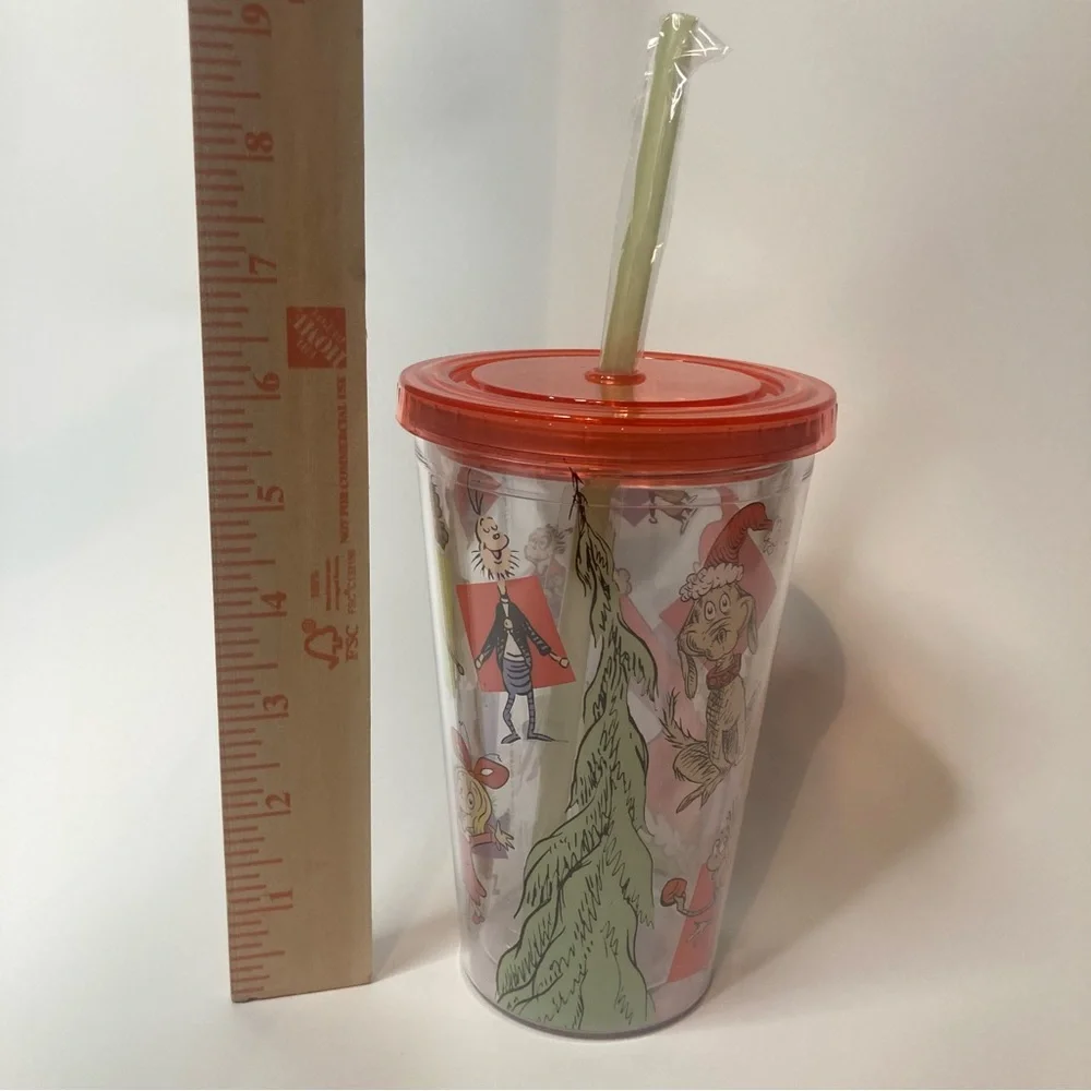 Sleigh Bell Festive Grinch Christmas Holiday Tumbler Whoville Graphic 16 Ounce